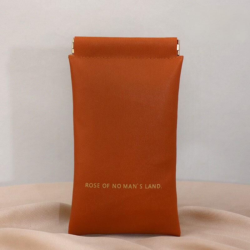 Christmas gift Premium Leather Eyeglass Case with Spring Closure - Multiple Color Options - Refined Craftsmanship(Black)