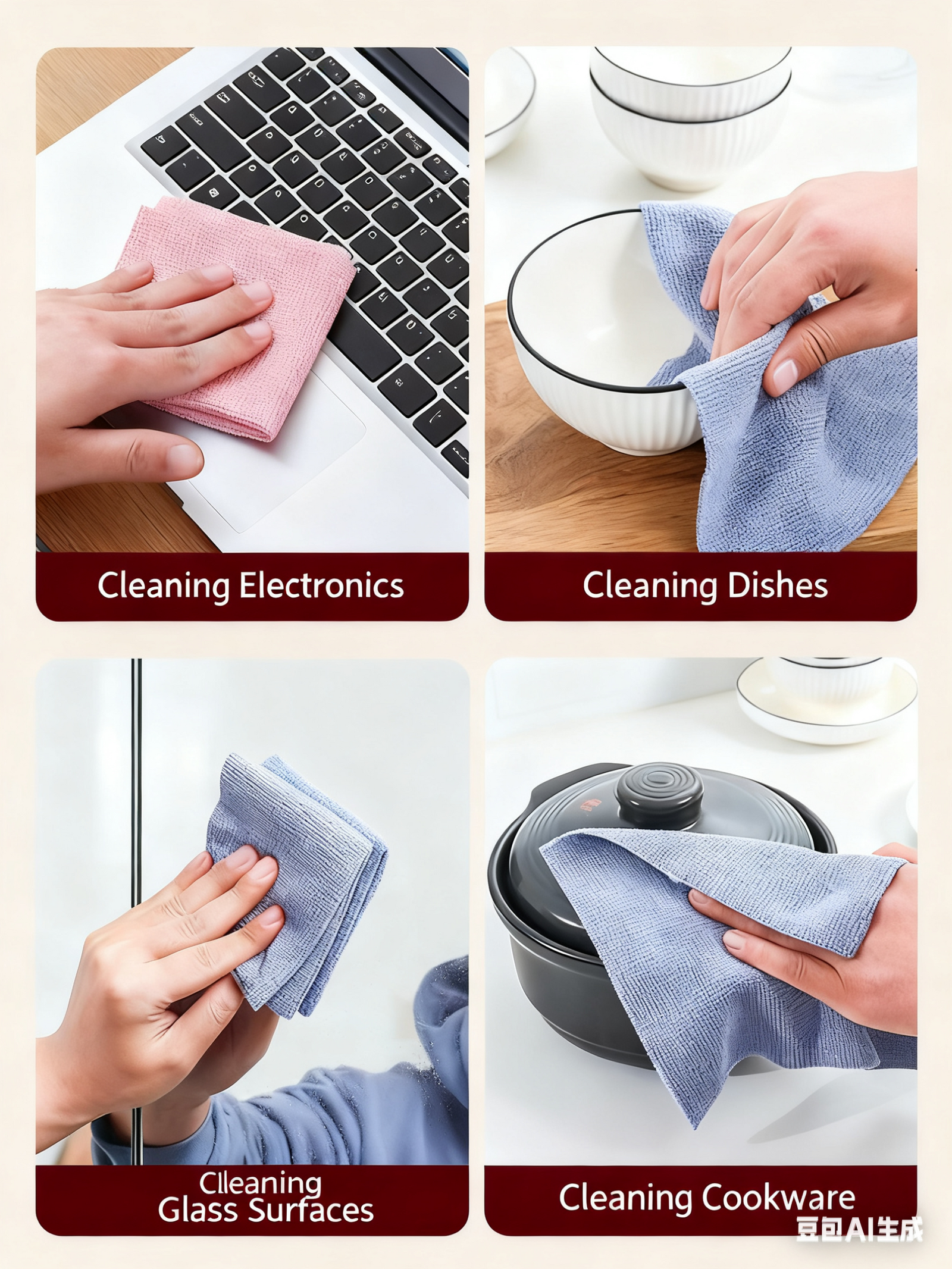 Christmas gift 50-Piece 25x25cm Polycotton Cleaning Cloth Roll, Reusable Dual-Use Dish & Surface Wipes for Home & Kitchen(orange)