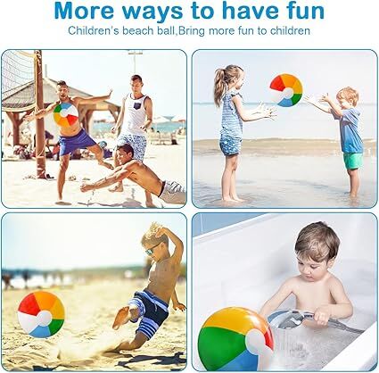 12'' Beach Ball for Kids: 14 Pack Beach Balls Bulk Inflatable Pool - Beach Balls Bulk Hawaiian Tropical Theme Christmas Party Decorations Favors Supplies