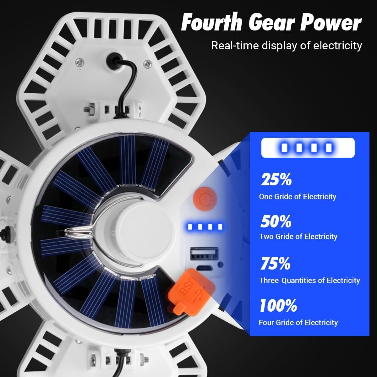 Solar Camping Lantern with Remote Control: 169 LED Folding USB Rechargeable Light for Camping, Emergencies & Outdoors