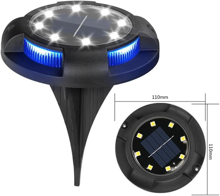 4-Pack Solar Ground Lights: 8-LED Outdoor Garden Pathway Lights with IP65 Waterproof for Lawn, Patio & Landscape