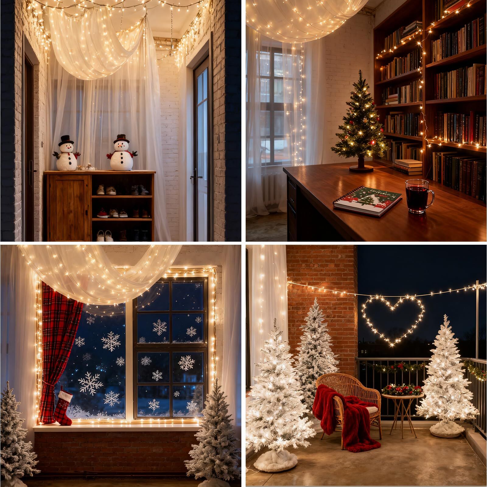 300 LED Warm White Fairy String Lights, 9m Black Wire, Battery-Operated, IP44 Waterproof, Timer Function for Christmas Bedroom Wreath Decor (Batteries Not Included)