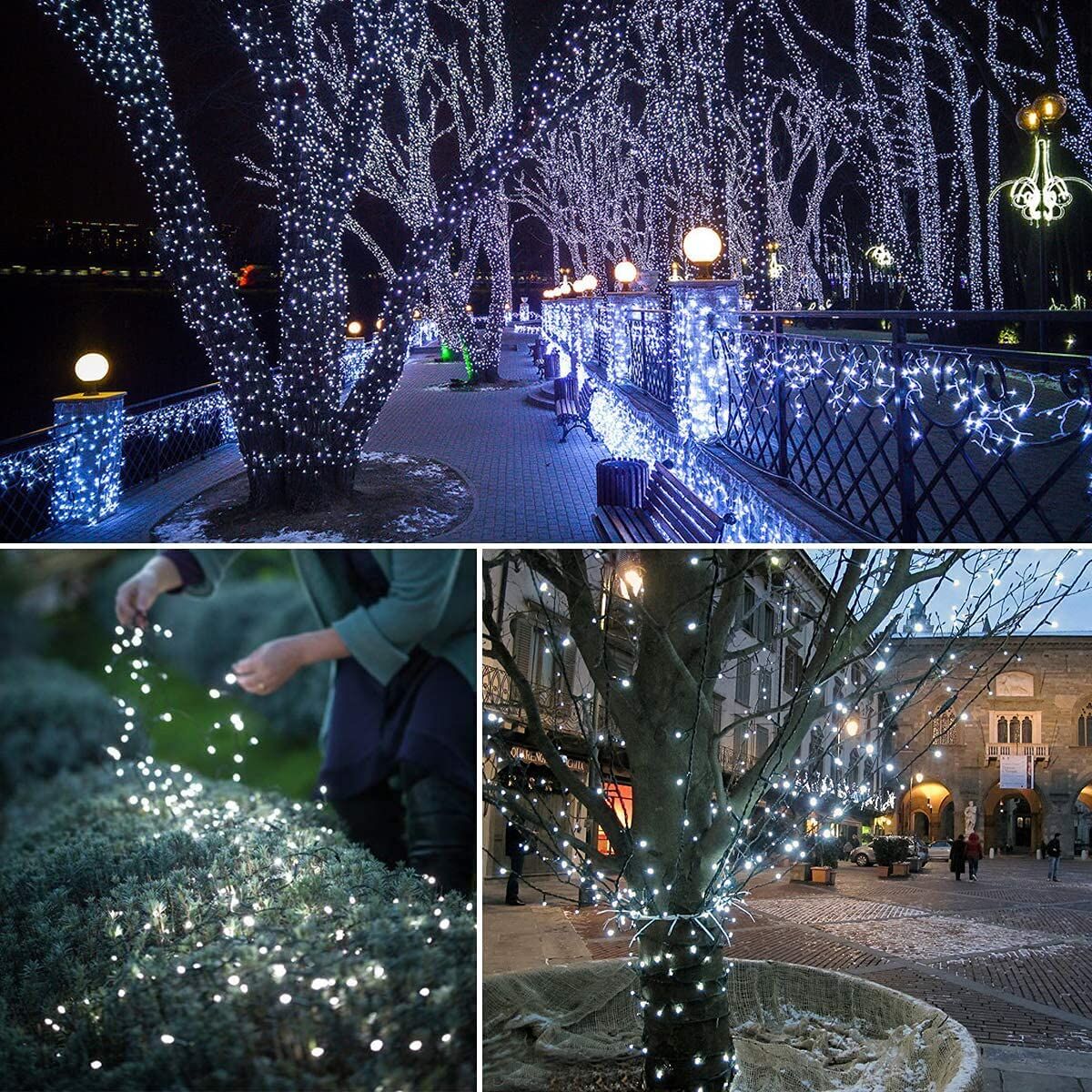 900 LED Cool White USB Fairy String Lights with Remote, 30m Green Wire, IP44 Waterproof 8-Mode Timer for Christmas Bedroom Decor