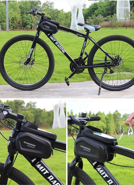 Waterproof Bike Frame Bag with Touchscreen & Headphone Hole: 3-in-1 Capacity Bicycle Bag for Phones & Gear, Aussie Cyclist Essential