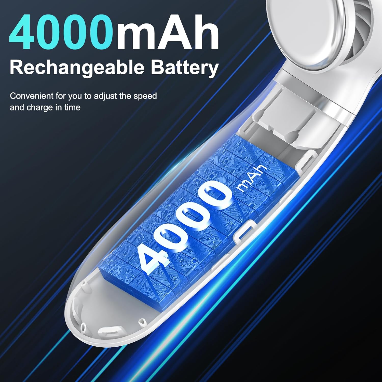 White Portable Neck Fan: Hands-Free Wearable Air Conditioner with 4000mAh Battery for Australian Travel & Daily Use