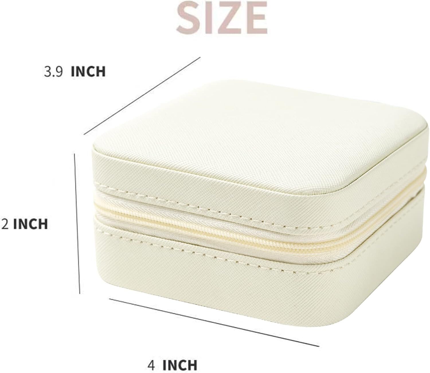 White Travel Jewelry Box with Mirror: Compact, Organised Storage for Rings, Necklaces & Earrings, Ideal for Aussies