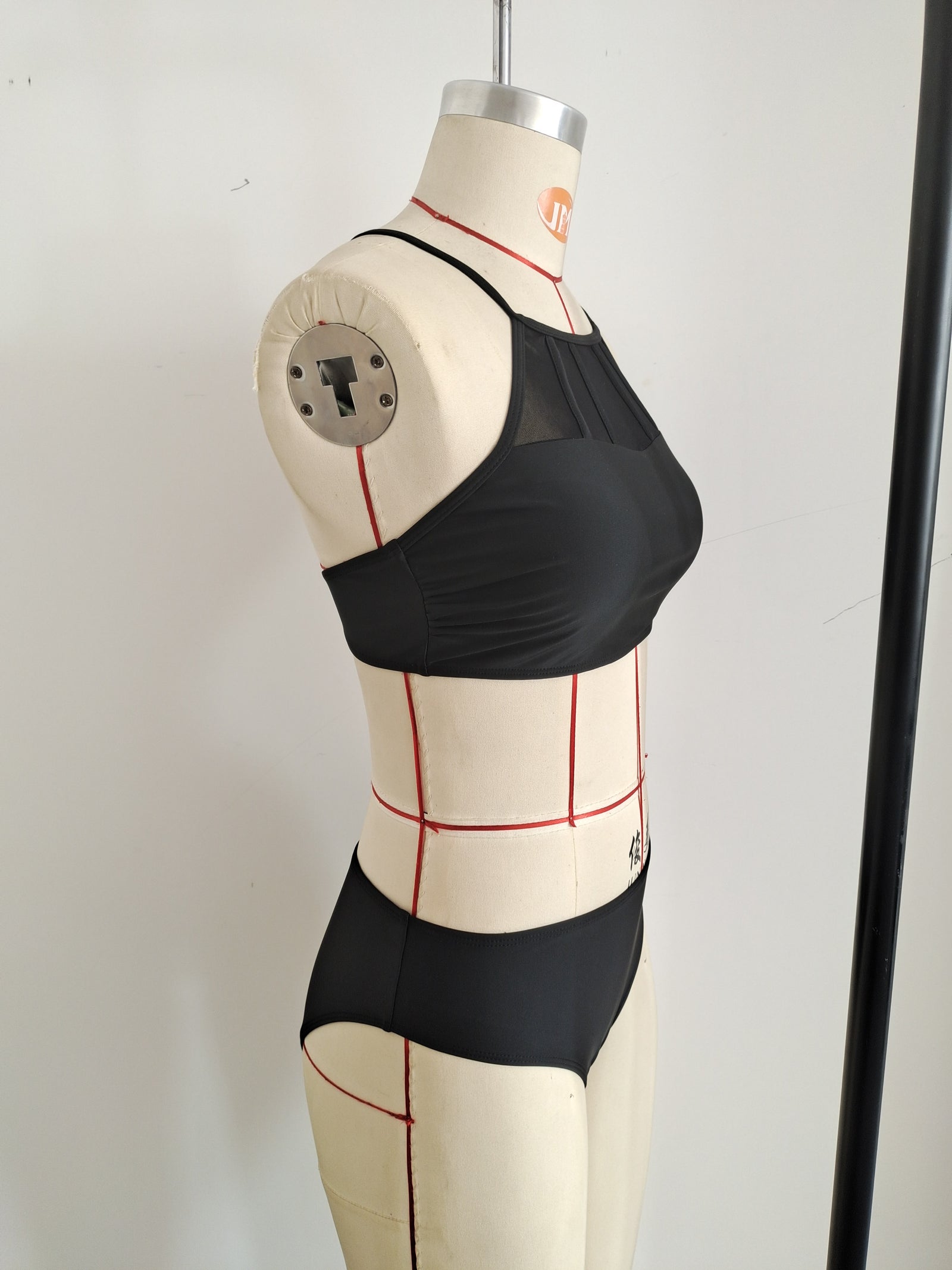 2026 Black Sexy Bikini Sport Hight Neck Women's Swimwear Size L