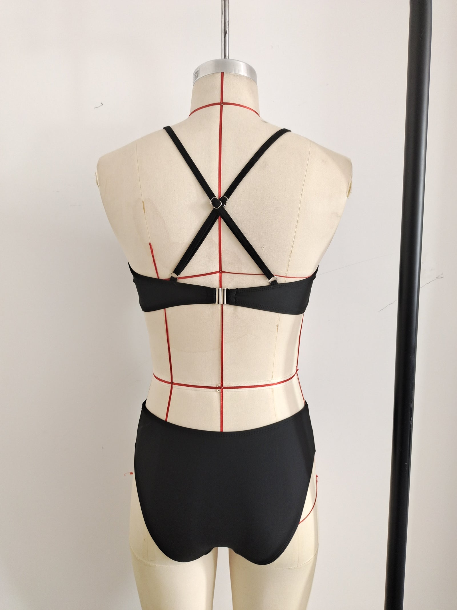 2026 Black Sexy Bikini Sport Hight Neck Women's Swimwear Size XL