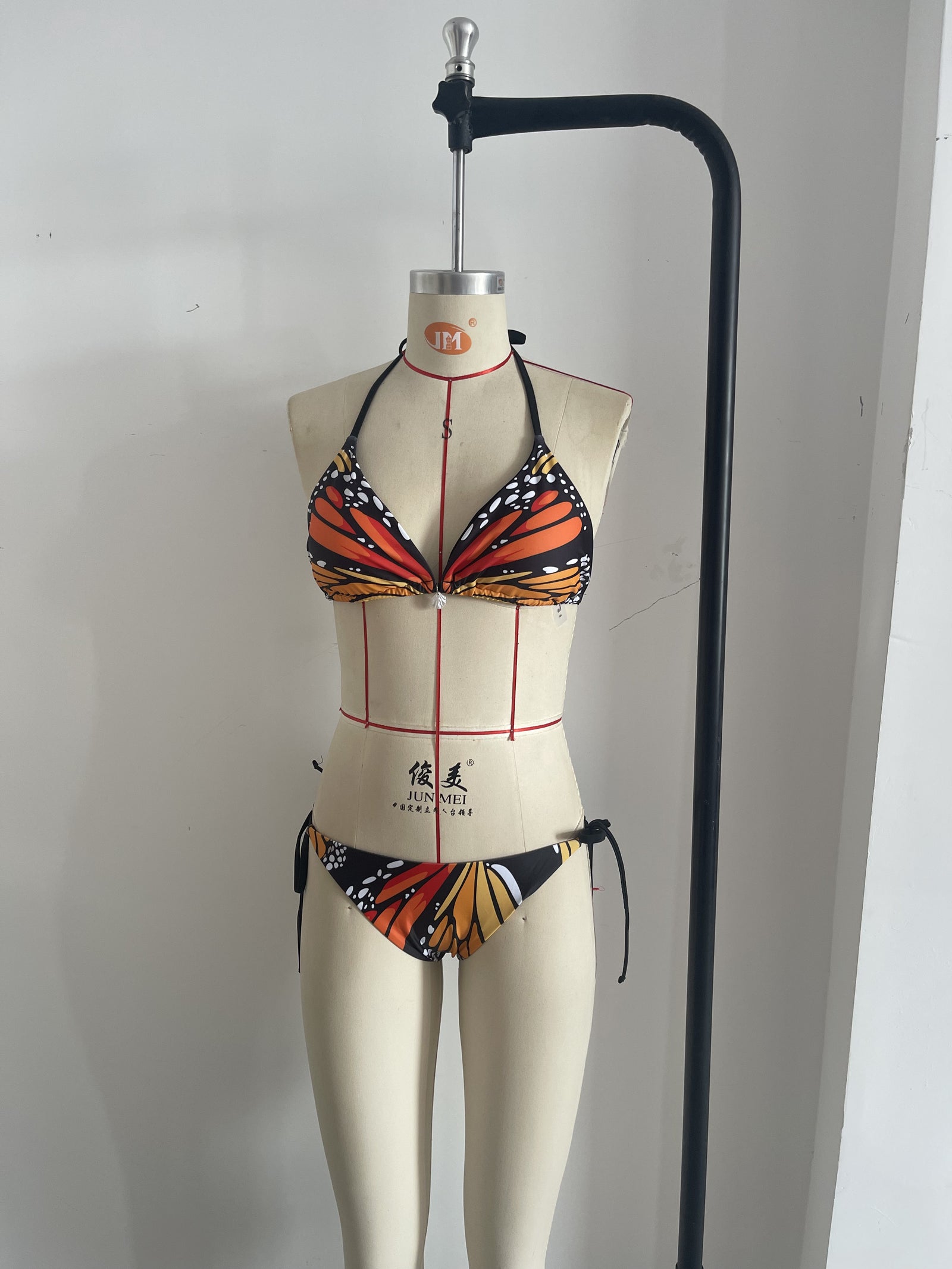 Butterfly Print Bikini 2026 New Creative Design Deep V Sexy Swimsuit Size S