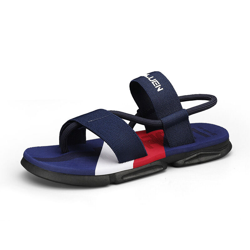 Men's 3-Color Convertible Sandals & Slippers, Outdoor Non-Slip EVA Thick-Sole Beach Shoes for Dual Wear(dark blue)
