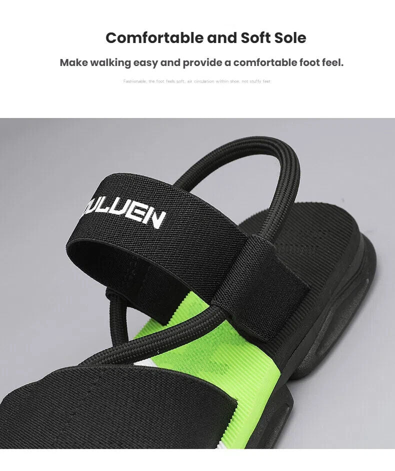 Men's 3-Color Convertible Sandals & Slippers, Outdoor Non-Slip EVA Thick-Sole Beach Shoes for Dual Wear(green)