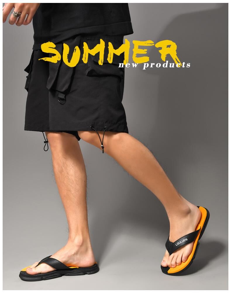 Men's Flip Flops with EVA-PVC Dual Sole, 3 Colors (Orange/Grey/Green) for Comfort & Slip-Resistance(green)