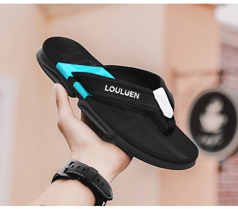 Men's Flip Flops: 4 Colors, EVA-PVC Blend, Comfort & Style for Summer Beach & Daily Wear(Black-green)