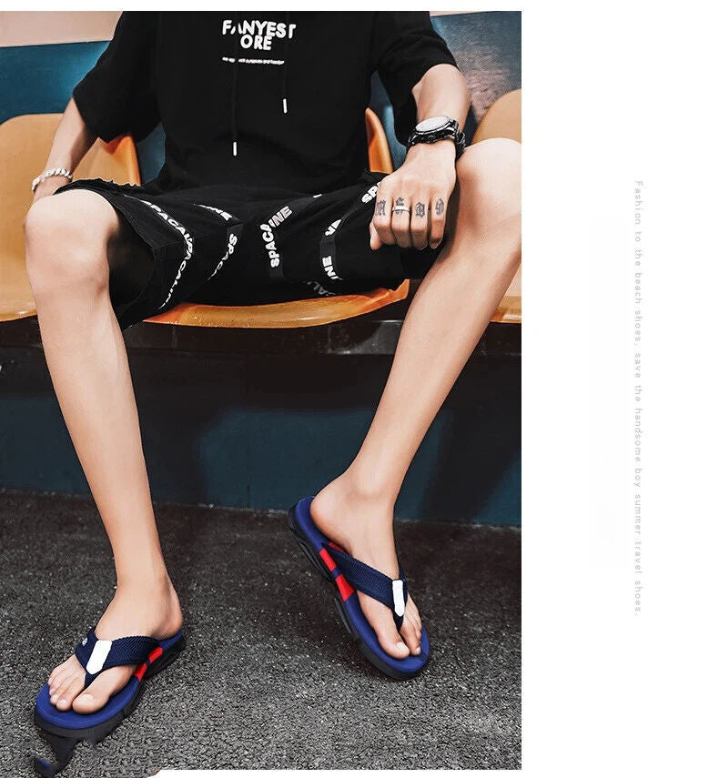 Men's Flip Flops: 4 Colors, EVA-PVC Blend, Comfort & Style for Summer Beach & Daily Wear(Blue)