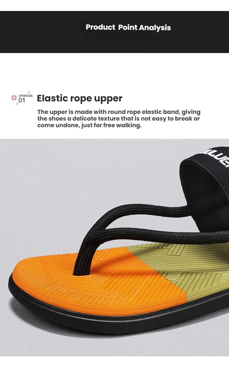 Men's Outdoor Non-Slip Sandals, 4-Color EVA Lightweight Thick-Sole Beach Slippers for Casual & Sports(black)