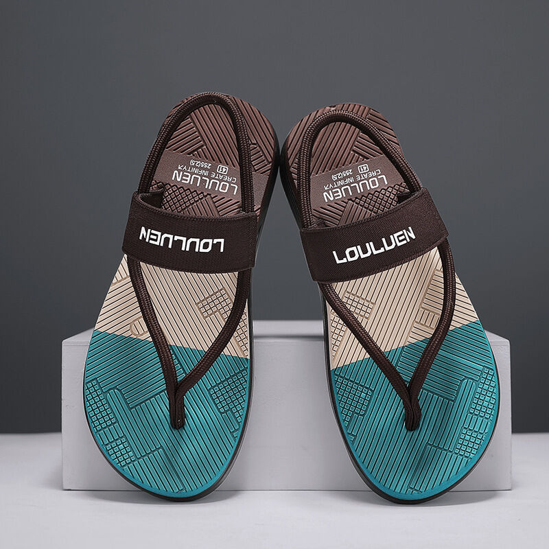 Men's Outdoor Non-Slip Sandals, 4-Color EVA Lightweight Thick-Sole Beach Slippers for Casual & Sports(brown)