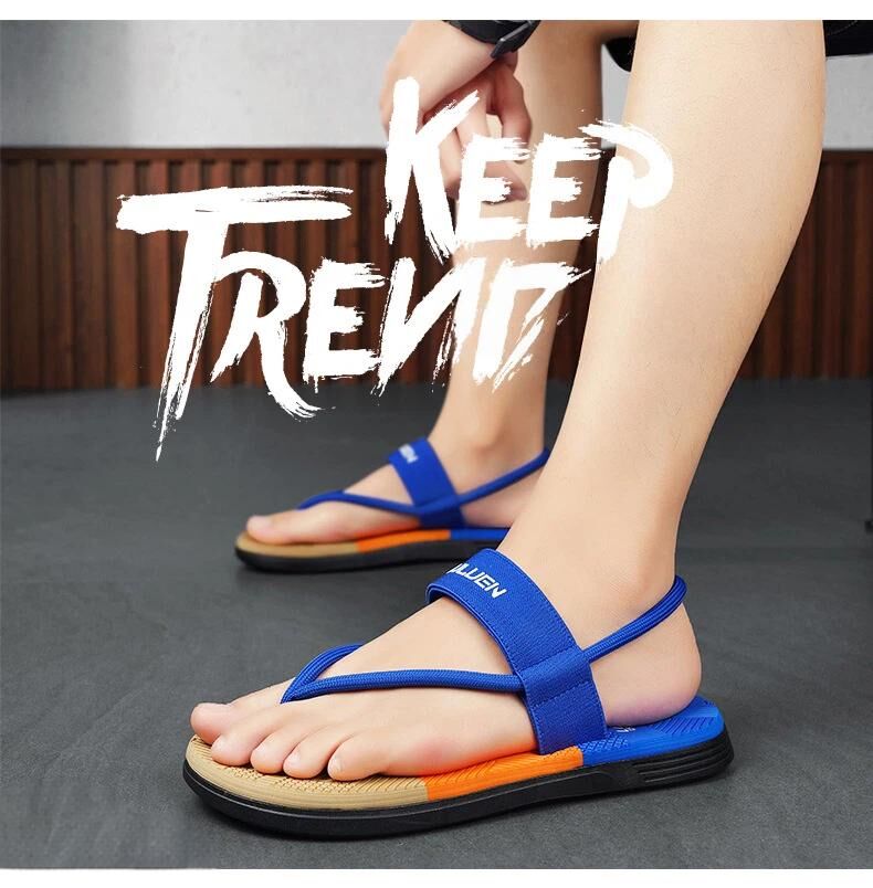 Men's Outdoor Non-Slip Sandals, 4-Color EVA Lightweight Thick-Sole Beach Slippers for Casual & Sports(royal blue)