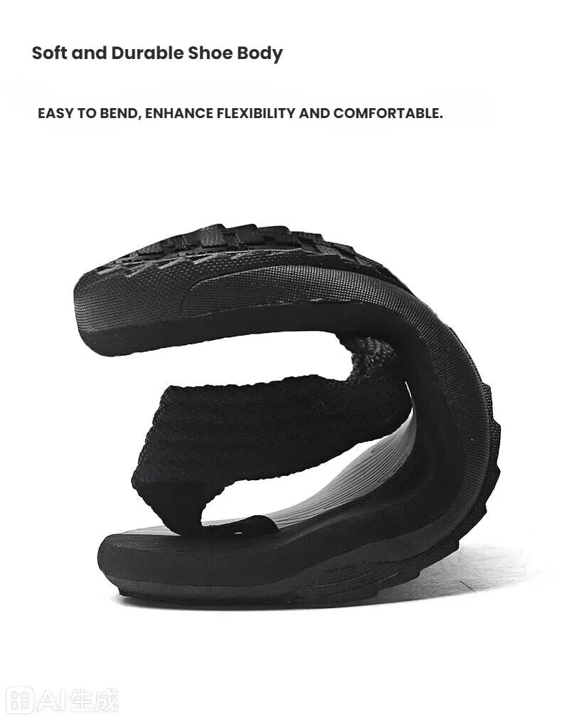 Men's Outdoor Non-Slip Flip Flops, 6 Colors EVA Lightweight Thick-Sole Beach Sandals for Casual & Sports(black and gray)