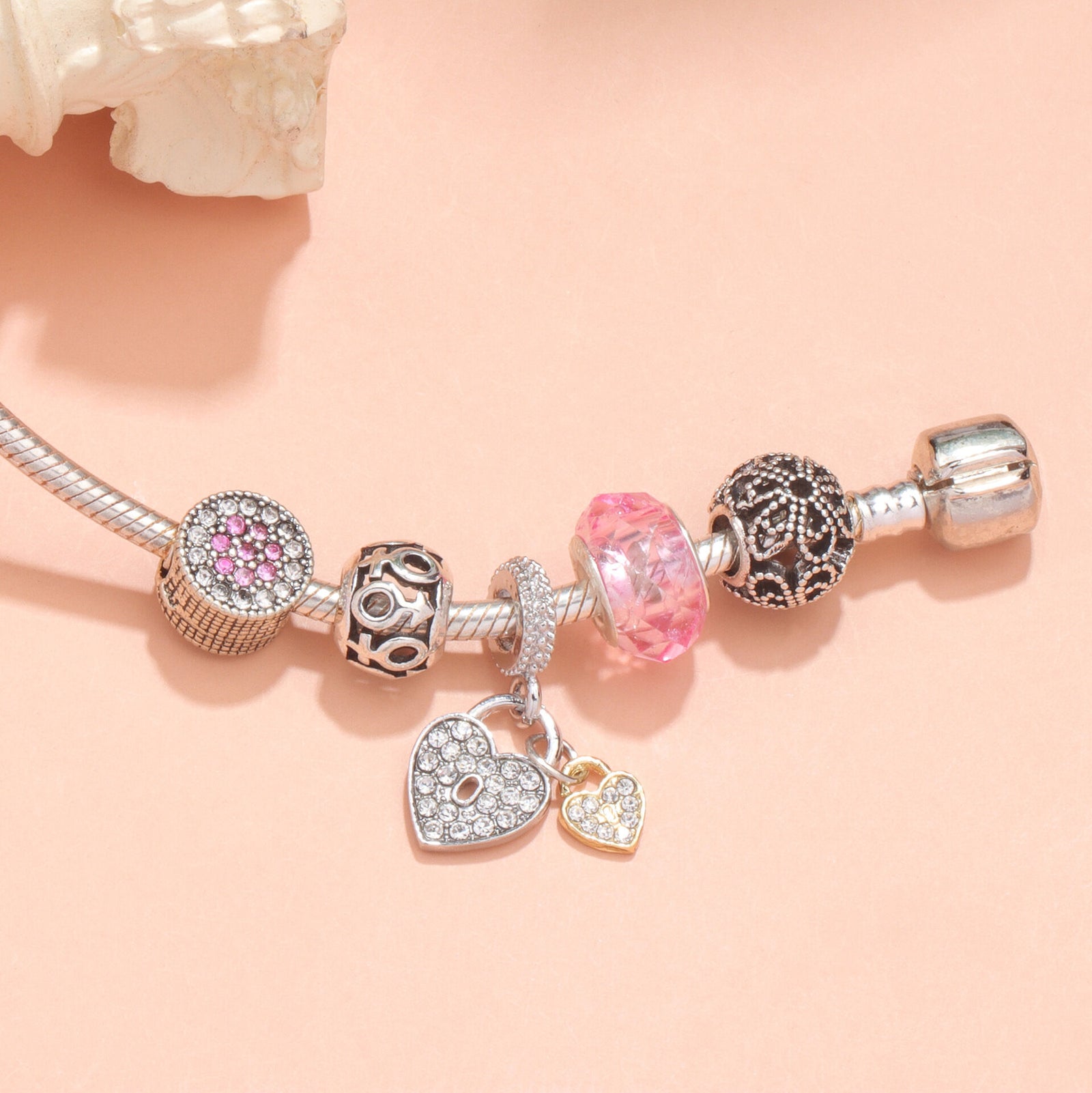 Rose Gold Petal Zircon Bracelet(18cm)