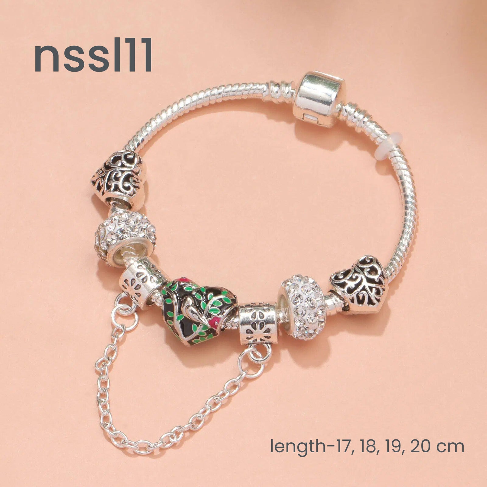 10 Styles Charm Bracelets Set: Colorful Alloy & Glass Beaded Bracelets, Adjustable Length 16-24cm(double)
