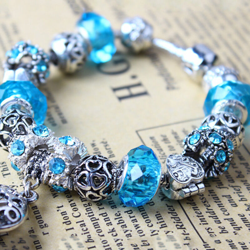 Vintage Crystal Zircon Beaded Bracelet with Hollow LOVE Alloy Pendant, Adjustable Snake Chain Bracelet(18cm+5cm)