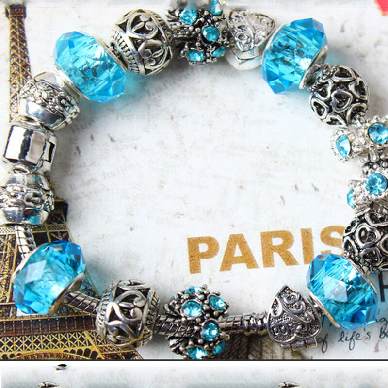 Vintage Crystal Zircon Beaded Bracelet with Hollow LOVE Alloy Pendant, Adjustable Snake Chain Bracelet(20cm+5cm)