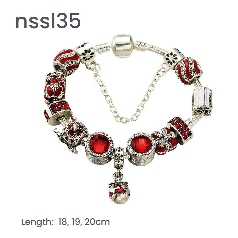 11 Styles Charm Bracelets Set,Colorful Alloy & Glass Beaded Bracelets(triple)