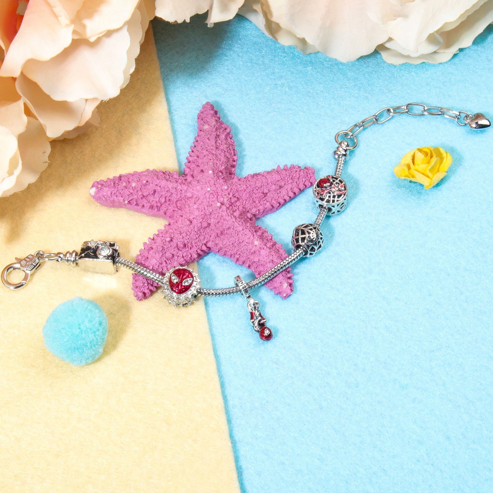 Cartoon Punk Spider-Man Themed Rhinestone Bracele(19cm)