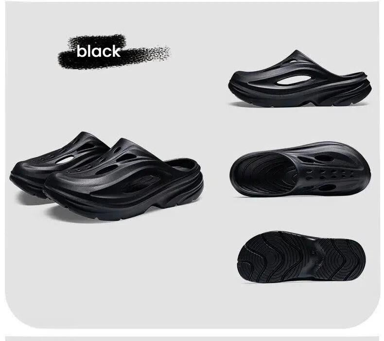 Men's Summer EVA Crocs with 3 Color Options - Breathable, Non-Slip, Comfortable Beach & Casual Sandals(black)