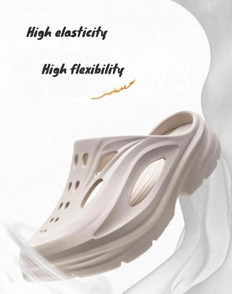 Men's Summer EVA Crocs with 3 Color Options - Breathable, Non-Slip, Comfortable Beach & Casual Sandals(white)