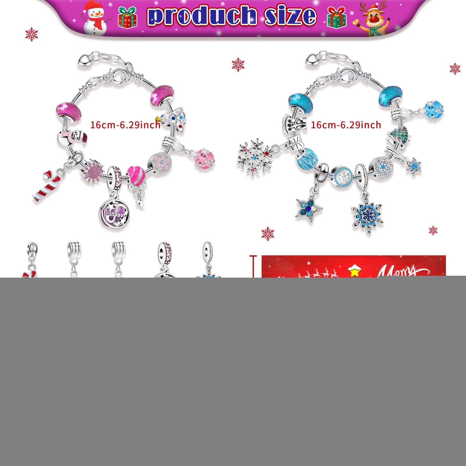 Christmas DIY Jewelry & Craft Advent Calendar(M-27,20*17*1.3cm)