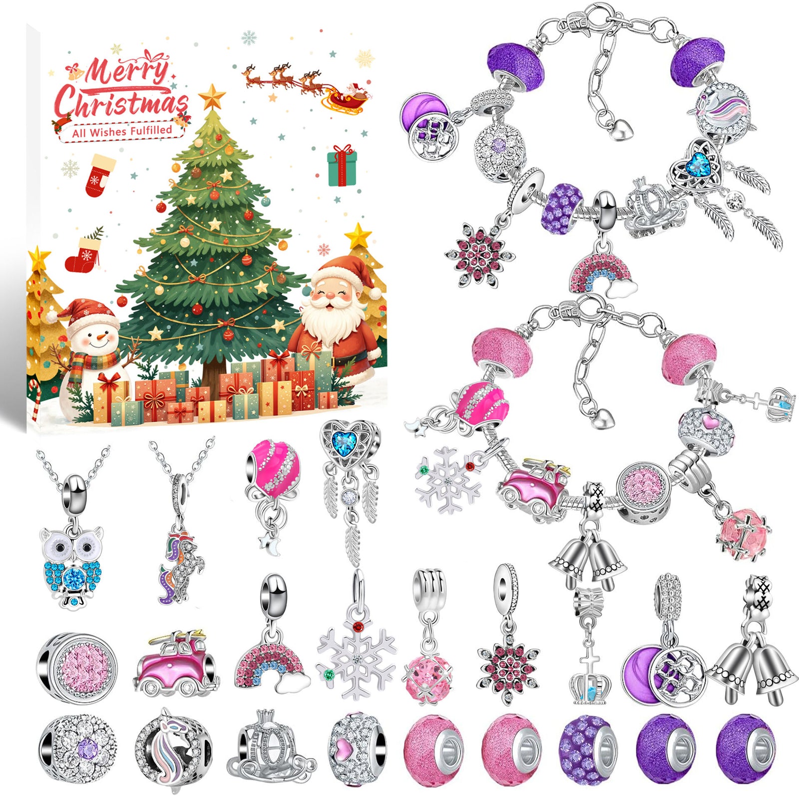 Christmas DIY Jewelry & Craft Advent Calendar(YD-06,20*17*1.3cm)