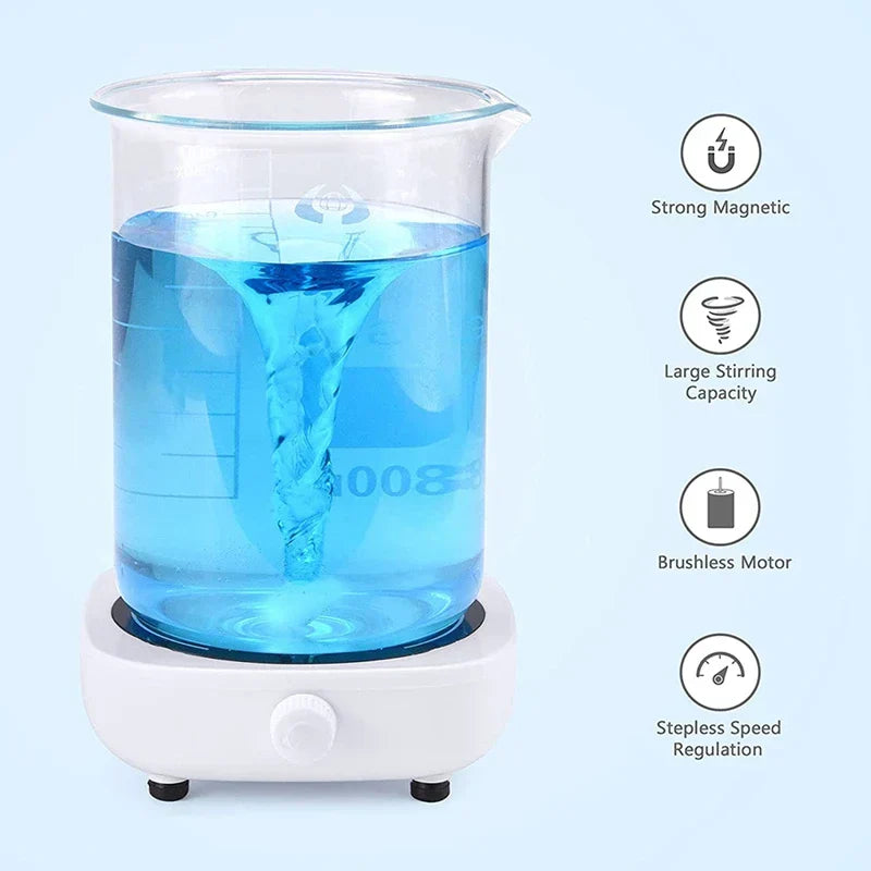 Mini Magnetic Stirrer 4000RPM Portable Mixer White