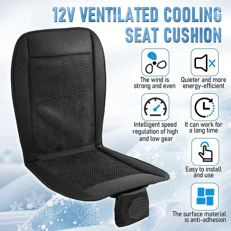 Spacer Car Cooling Seat Cushion-Fan System Black