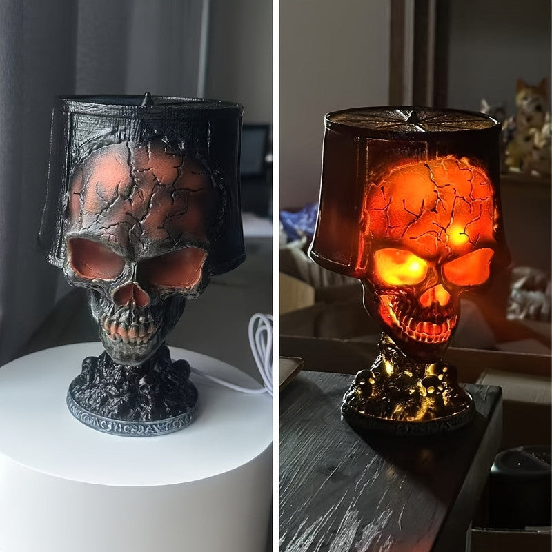 Lava Skull Lamp USB Halloween Night Light