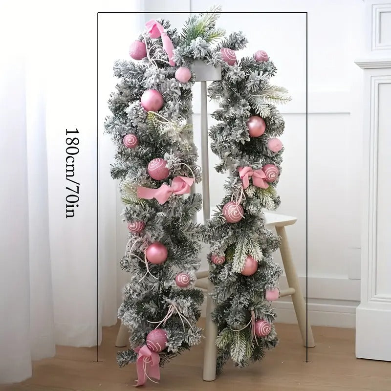 Artificial Christmas Wreath Pink Garland