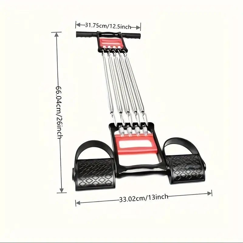 1Pc Multifunctional Spring Pedal Puller Fitness Tensioner(Black)