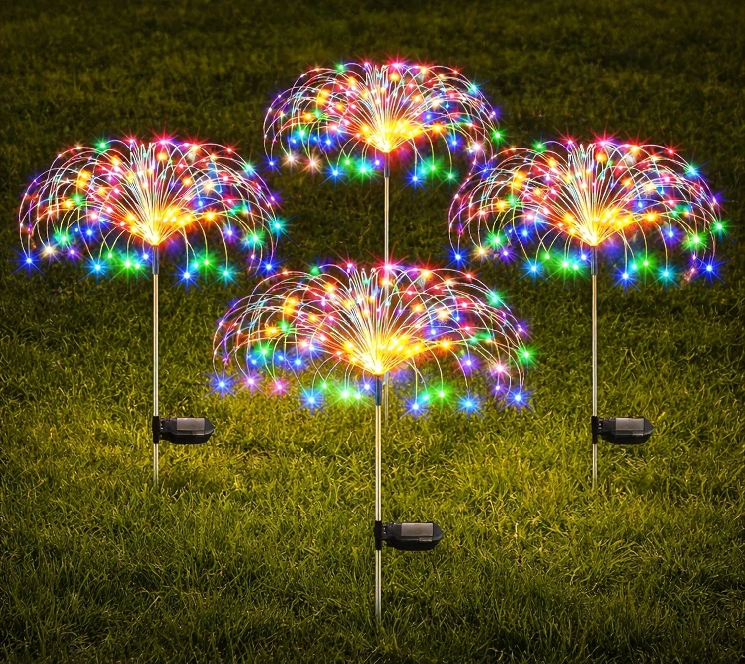 4Pack Solar Firework String Lights 360 Colorful LEDs