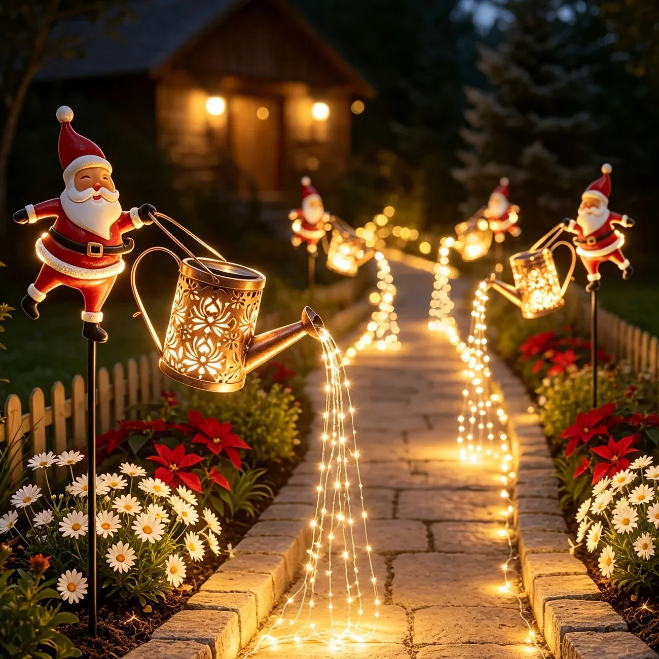 82CM Solar Santa Claus Kettle Light for Christmas
