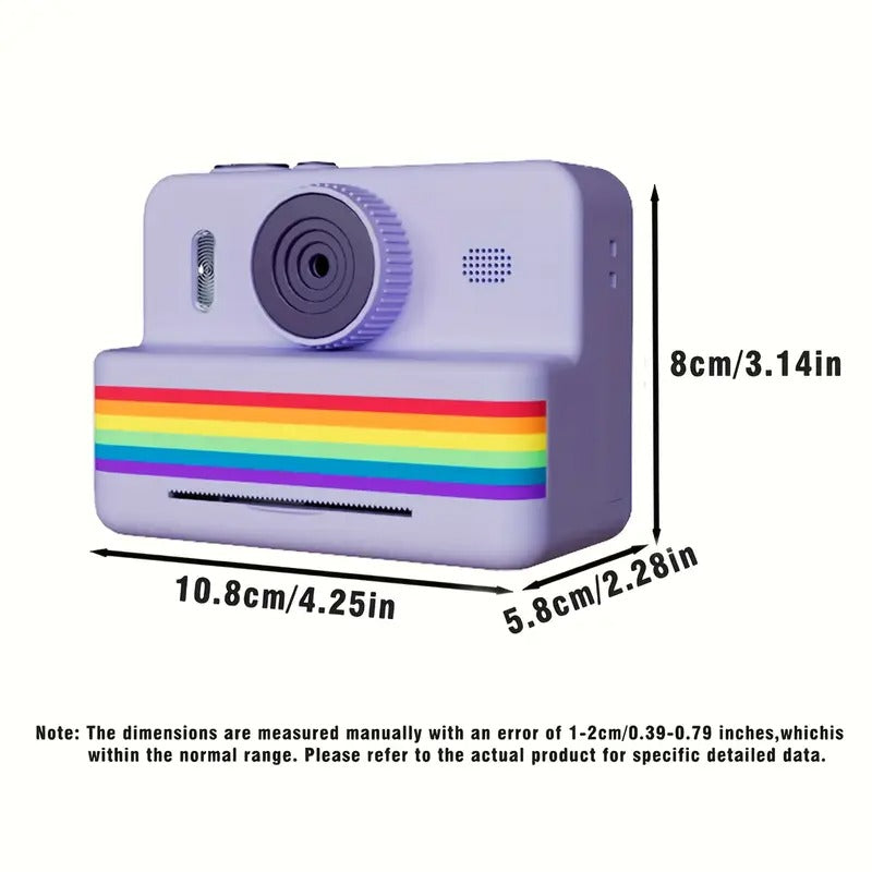 Portable Photo Printer Camera with Rechargeable Battery