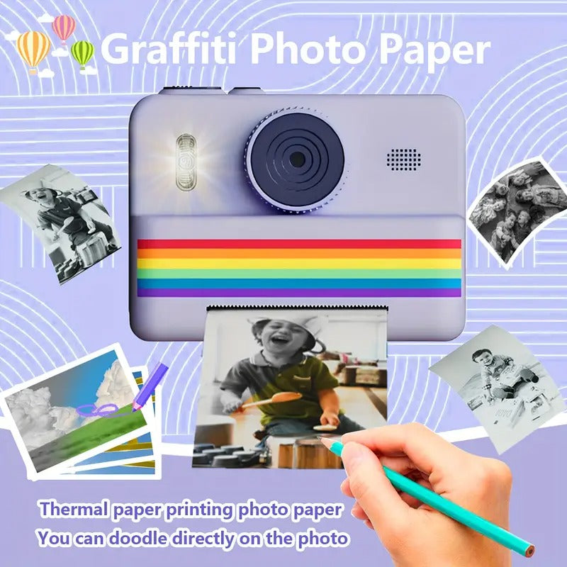 Portable Photo Printer Camera with Rechargeable Battery