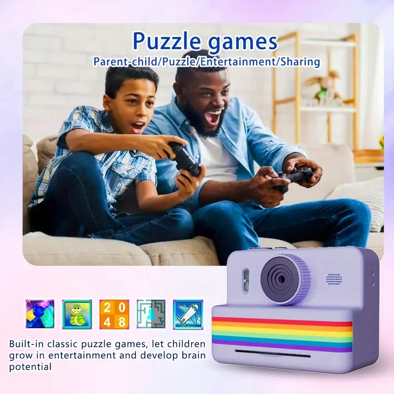 Portable Photo Printer Camera with Rechargeable Battery