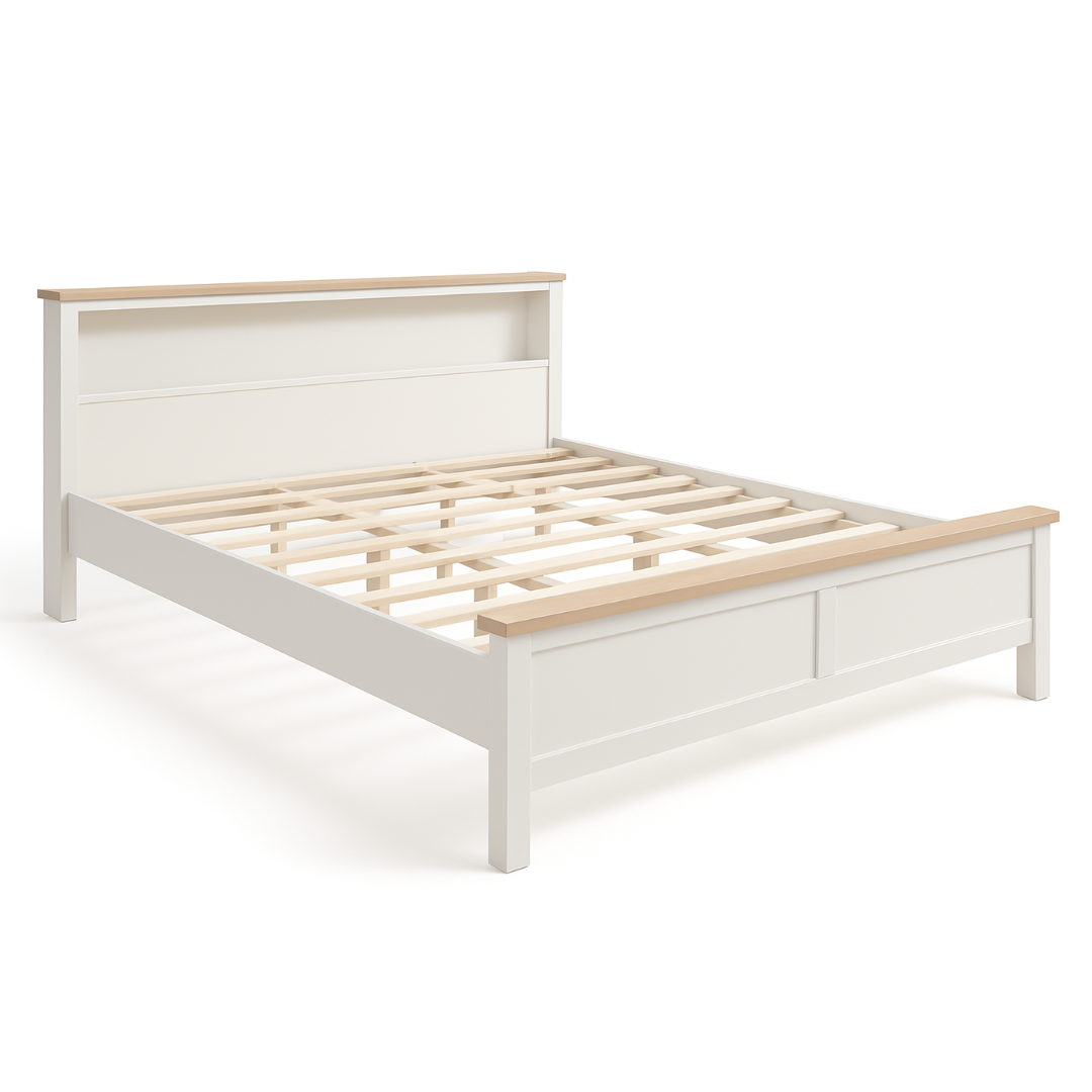 Noosa King Bed Frame with Shelf