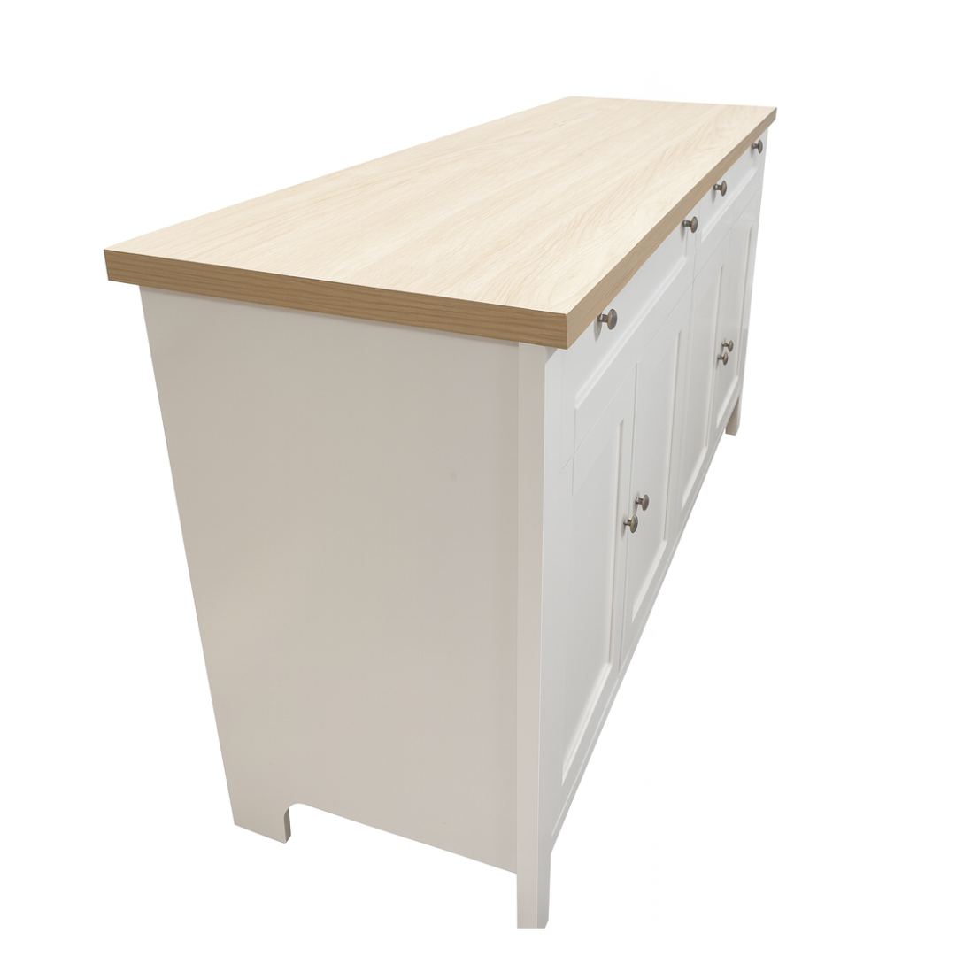 Noosa Buffet Sideboard White and Oak 4 Doors and 2 Drawers