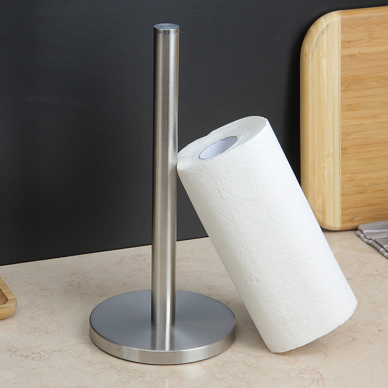 Stainless Steel Paper Towel Holder for Kitchen Countertop Cling Film Storage Rack-Silver
