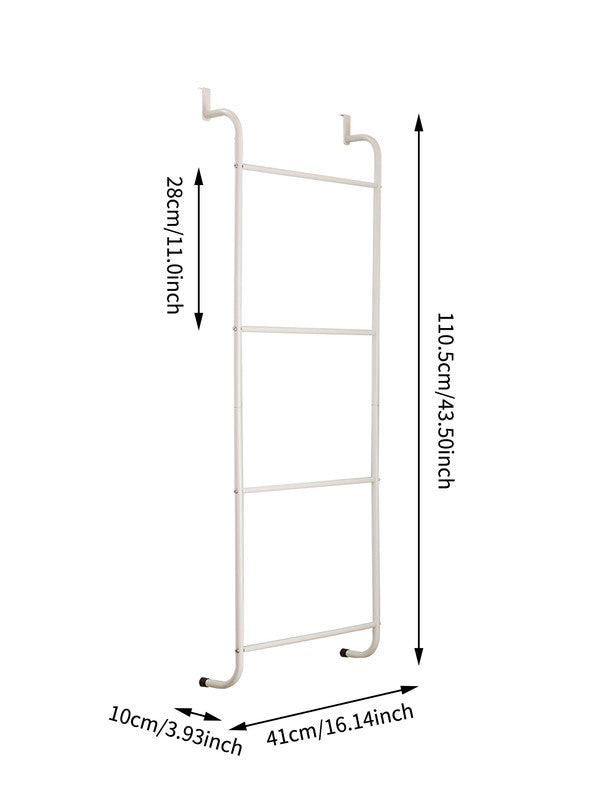 Over The Door Towel Rack Metal Behind Door Hanger for Bathroom Bedroom-White