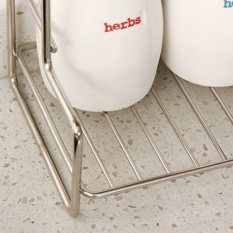 Mini Stainless Steel Kitchen Spice Storage Rack Bathroom And Toilet Organizer Rack-Silver