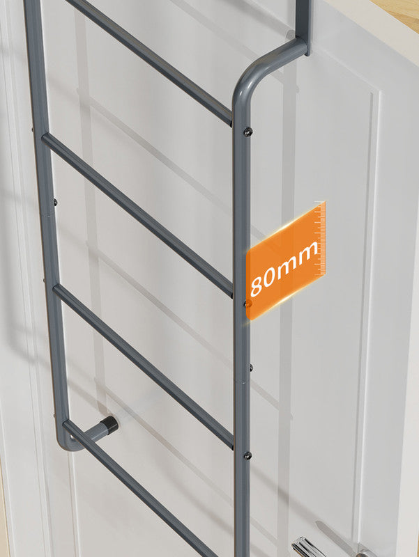 Over The Door Towel Rack Metal Behind Door Hanger for Bathroom Bedroom-Grey