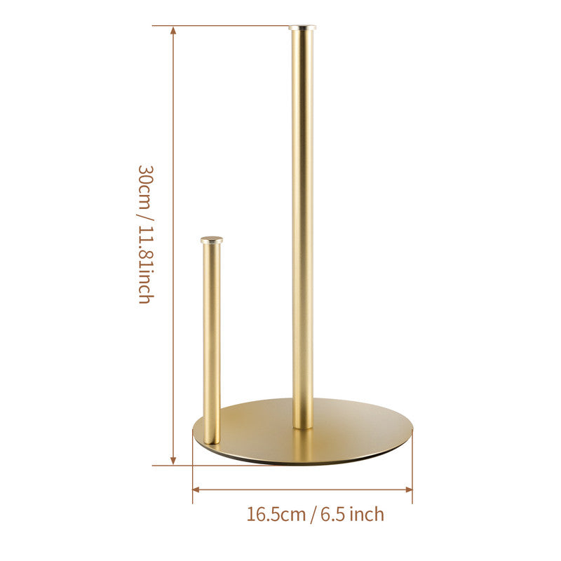 Stainless Steel Double Pole Paper Towel Holder-Gold