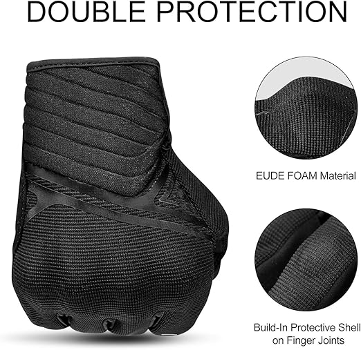 Breathable Mesh Motorcycle Gloves Touchscreen with TPR Palm Pad Hard Knuckle-Back-Medium